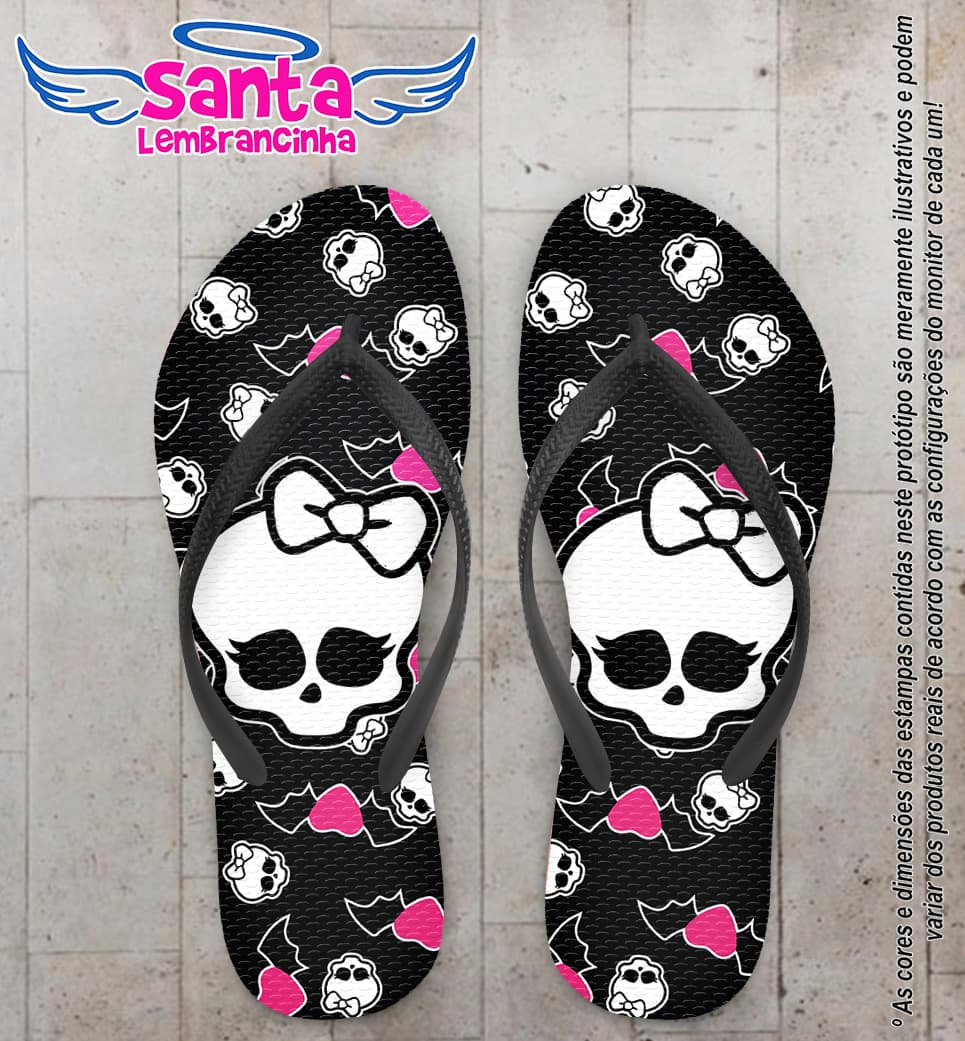 Chinelo Personalizado Infantil Monster High COD 6864