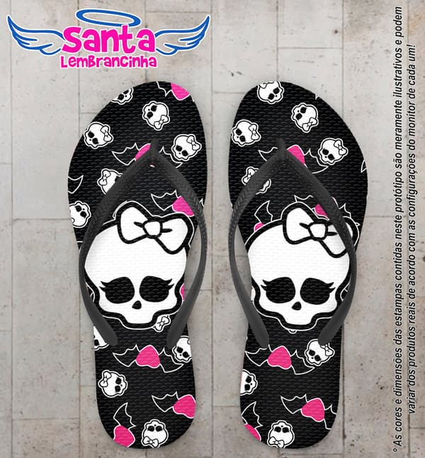 Chinelo Personalizado Infantil Monster High COD 6864