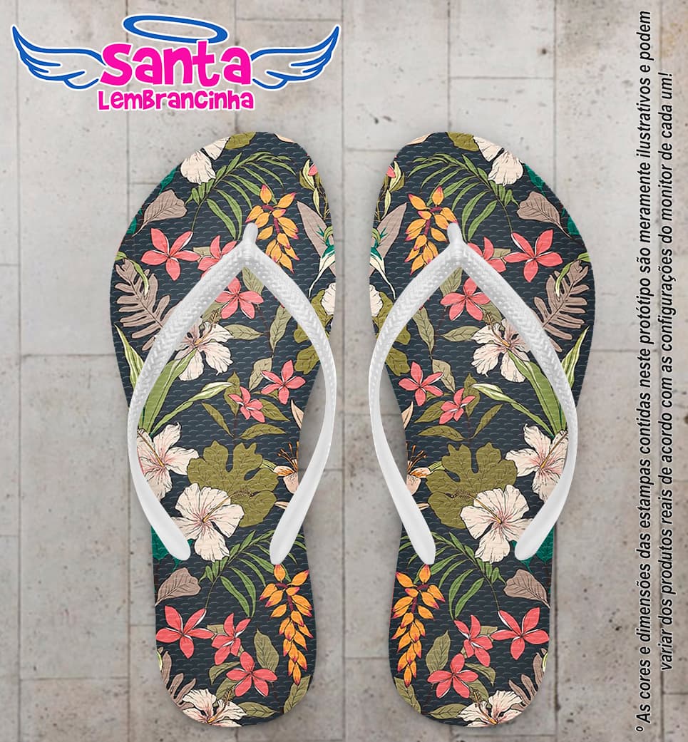 Chinelo Personalizado Casamento Floral COD 6876