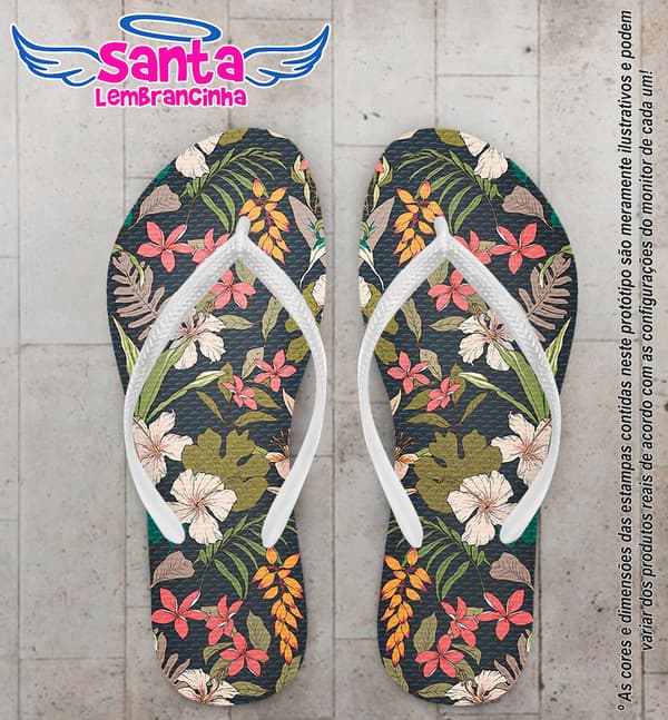 Chinelo Personalizado Casamento Floral COD 6876