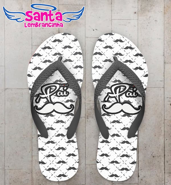 Chinelo Personalizado Dia dos Pais com Bigodes COD 6917
