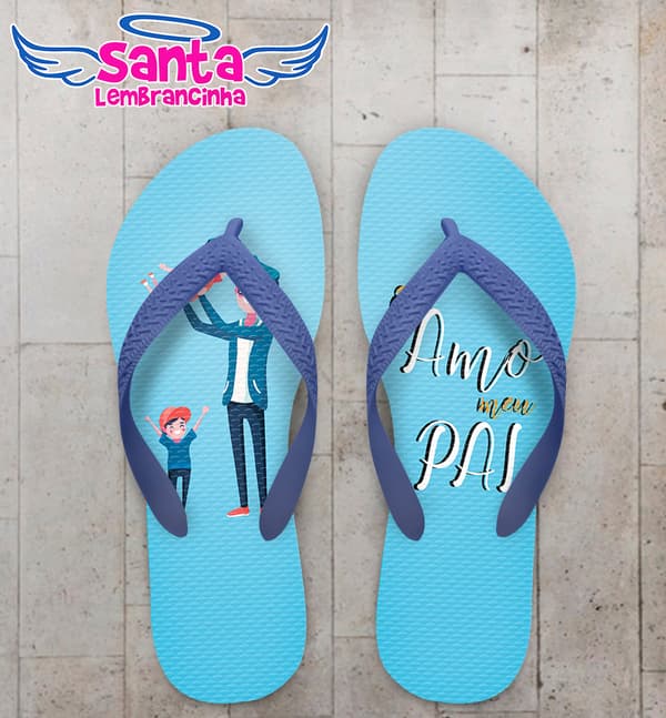 Chinelo Personalizado Dia dos Pais Pai e Filho COD 6915