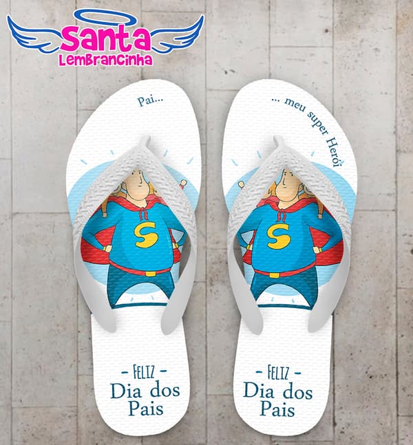 Chinelo Personalizado Dia dos Pais Super Pai COD 6913