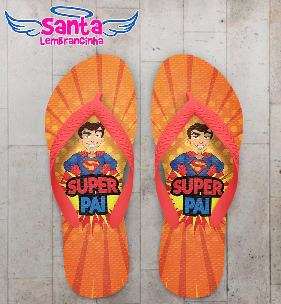 Chinelo Personalizado Dia dos Pais com Super Pai COD 6920