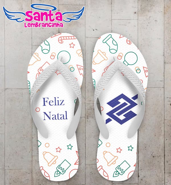 Chinelo Personalizado Natal Banco do Brasil COD 7817