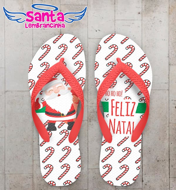 Chinelo Personalizado Natal Papai Noel COD 7828