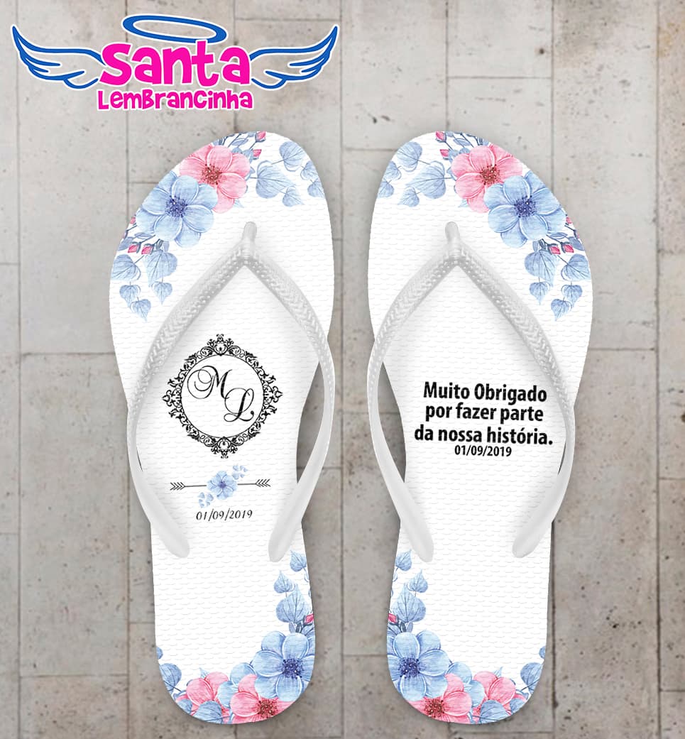 Chinelo Personalizado Casamento COD 9061