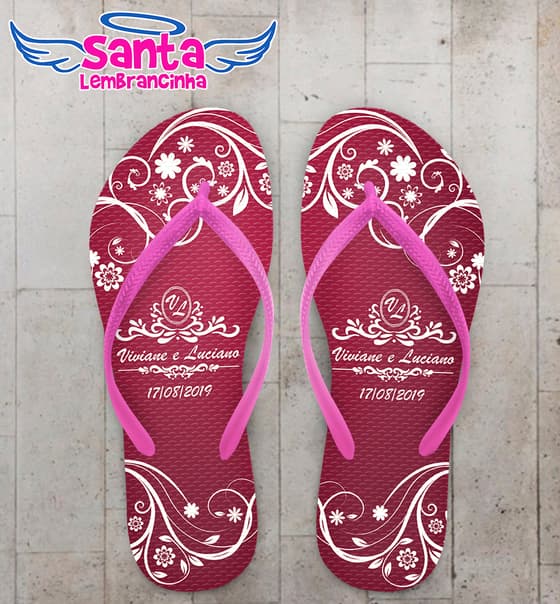 Chinelo Personalizado Casamento COD 9064