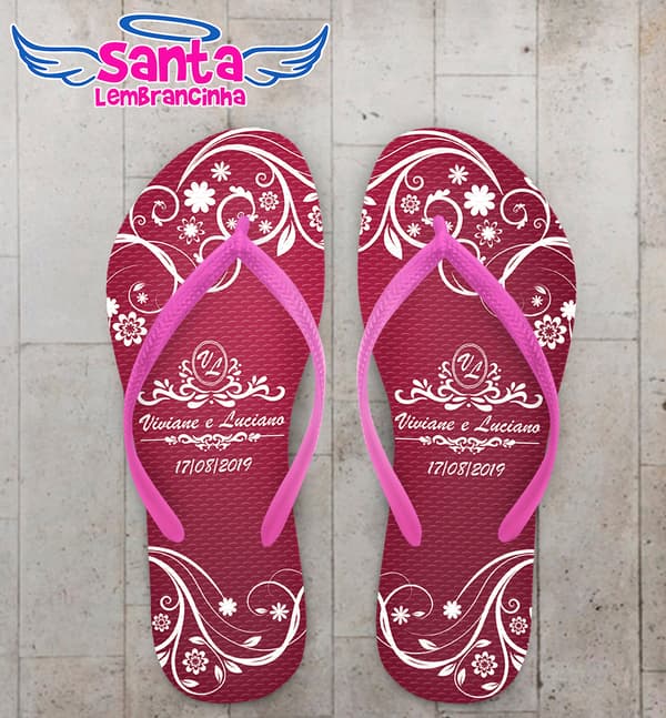Chinelo Personalizado Casamento COD 9064