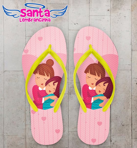 Chinelo Dia das Mães Personalizado Listrado COD 9184