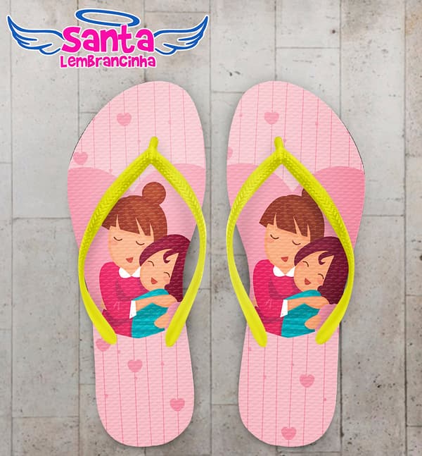 Chinelo Dia das Mães Personalizado Listrado COD 9184