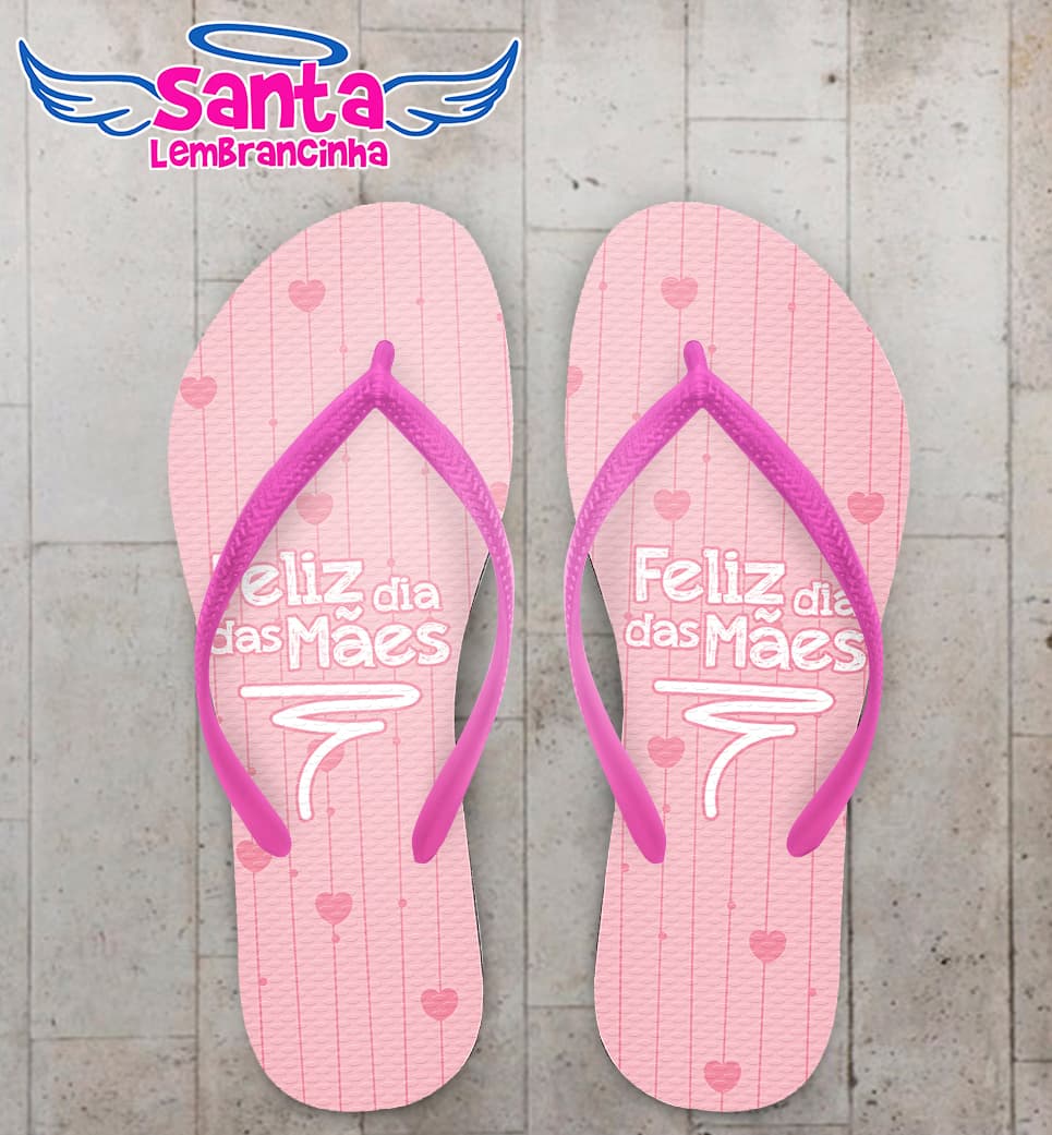 Chinelo Dia das Mães Personalizado Listrado COD 9183