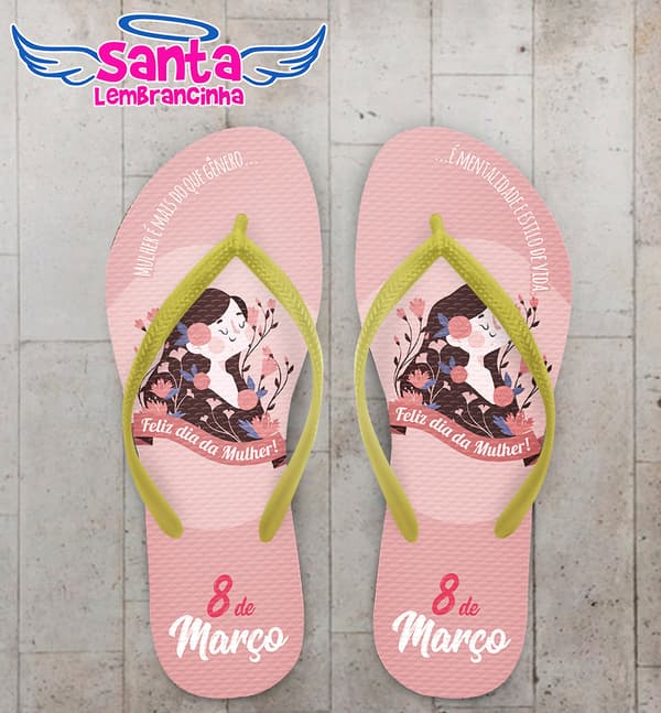 Chinelo Dia da Mulher Personalizado COD 9142