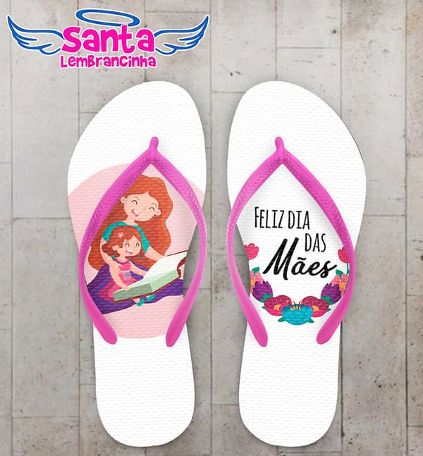 Chinelo Dia das Mães Personalizado com Flores COD 9181