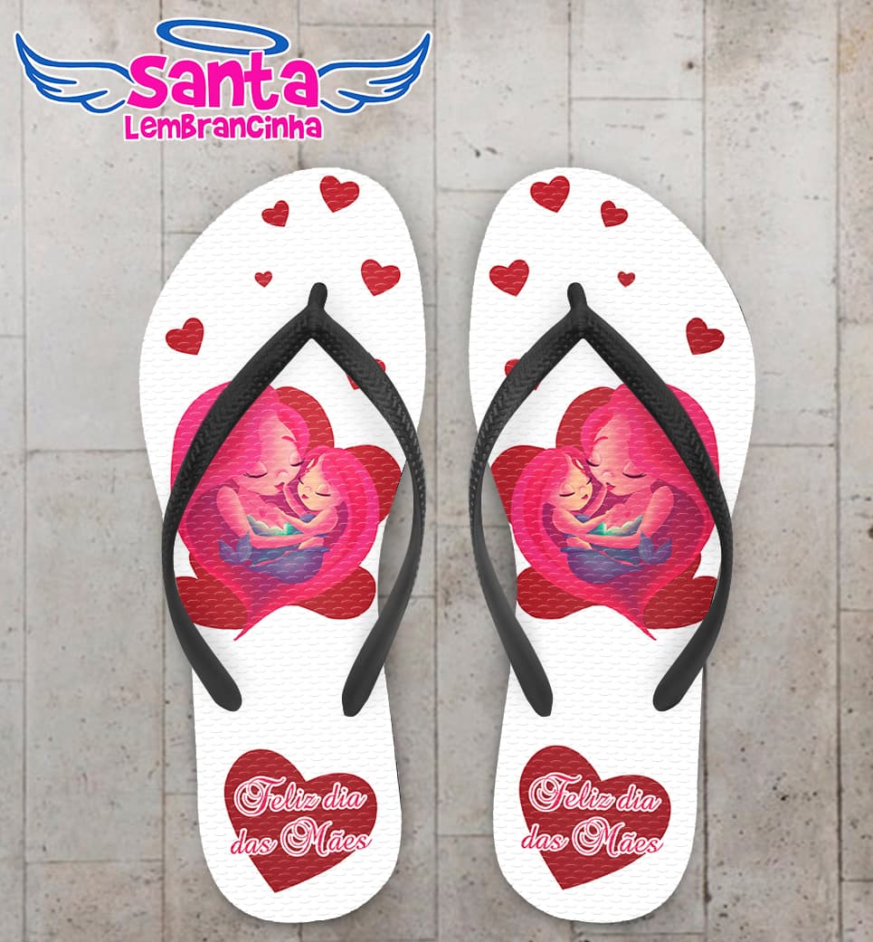 Chinelo Dia das Mães Personalizado com Corações COD 9199