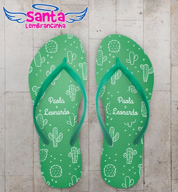 Chinelo Casamento Personalizado Cactos COD 9303