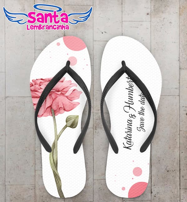Chinelo Casamento Personalizado com Flor COD 9122