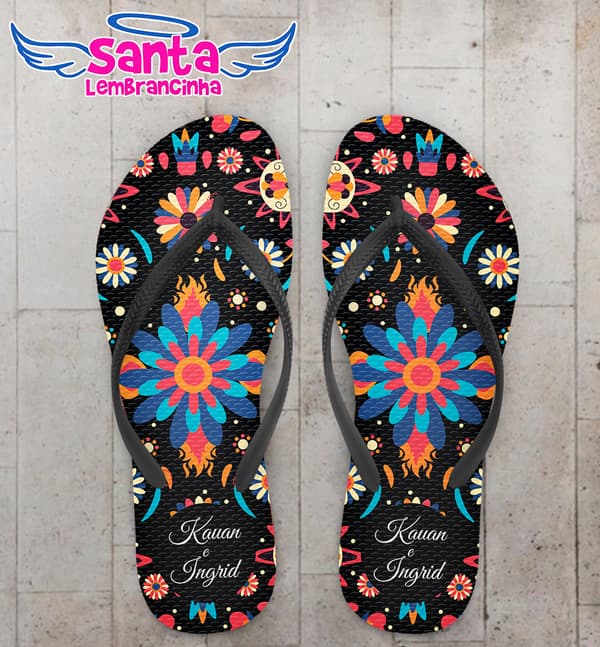 Chinelo Casamento Personalizado Floral COD 9315