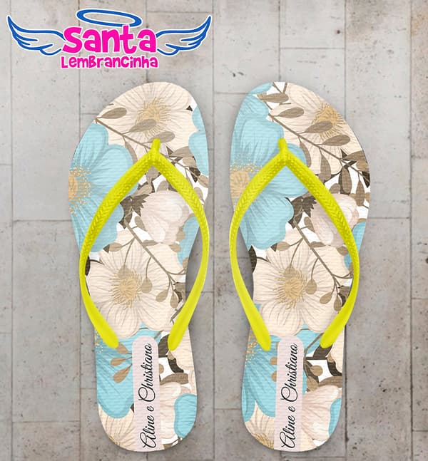 Chinelo Casamento Personalizado Floral COD 9297