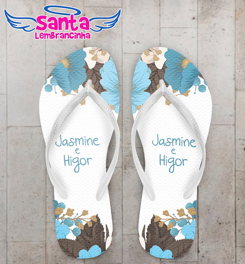 Chinelo Casamento Personalizado Floral COD 9296