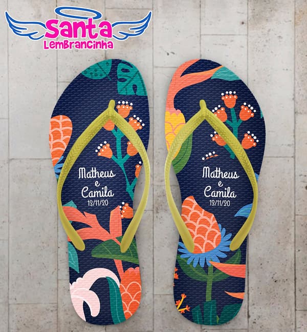Chinelo Casamento Personalizado Tropical COD 9244