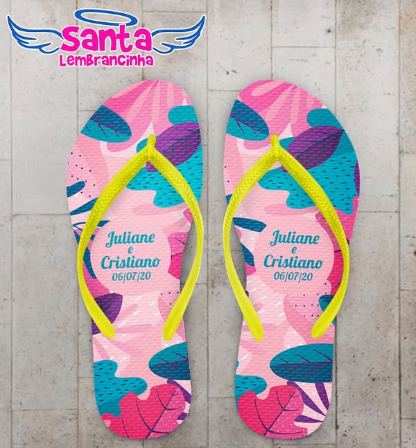 Chinelo Casamento Personalizado Tropical COD 9245