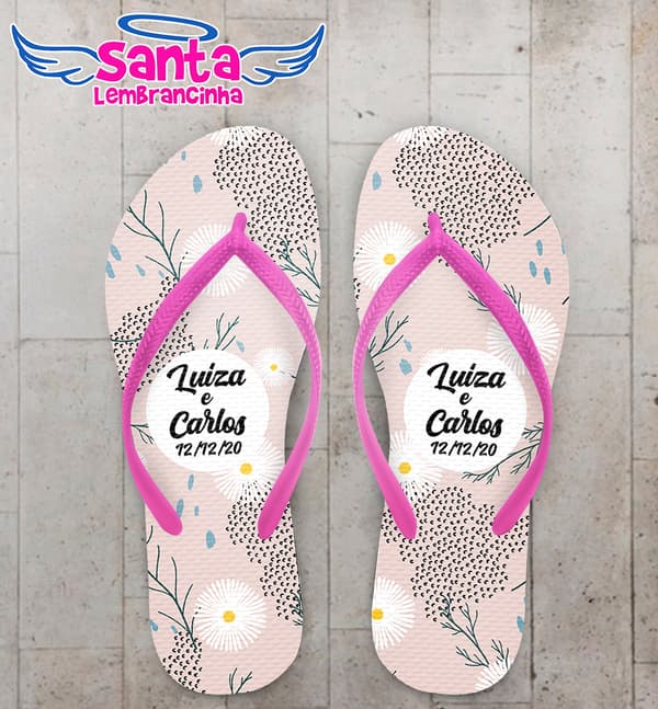 Chinelo Casamento Personalizado Flores COD 9302