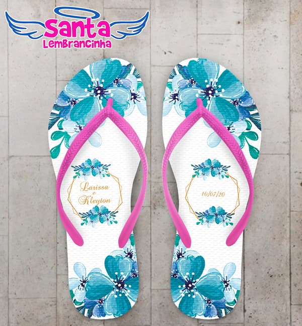 Chinelo Casamento Personalizado Floral COD 9260