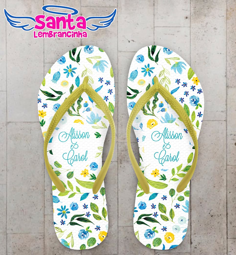 Chinelo Casamento Personalizado Floral COD 9263