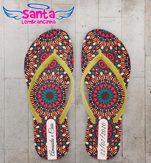 Chinelo Casamento Personalizado Mandalas COD 9298