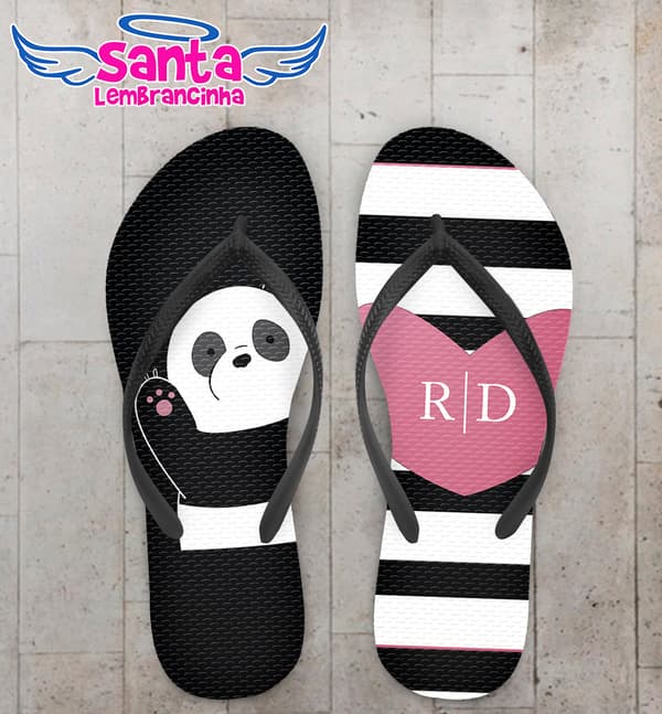 Chinelo Casamento Personalizado Panda COD 9305