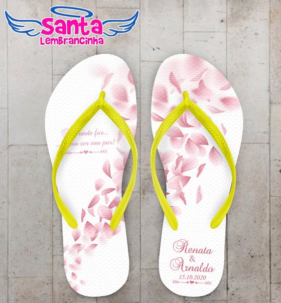 Chinelo Casamento Personalizado com Pétalas COD 9265