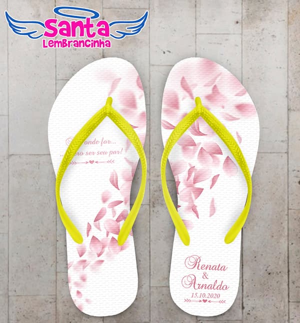 Chinelo Casamento Personalizado com Pétalas COD 9265