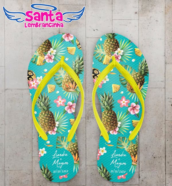 Chinelo Casamento Personalizado Tropical COD 9241