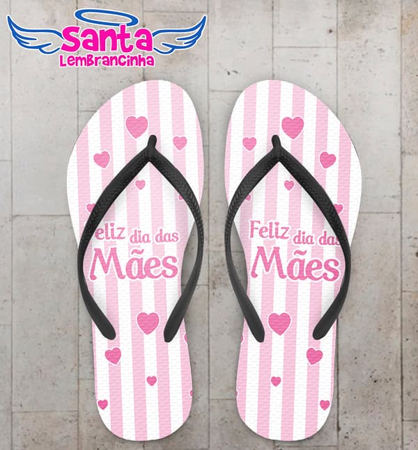 Chinelo Dia das Mães Personalizado Listrado COD 9182
