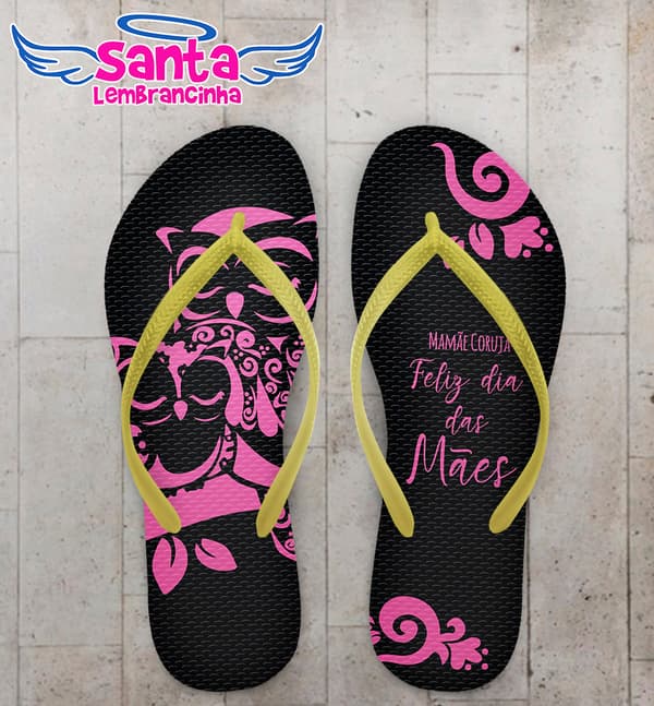 Chinelo Dia das Mães Personalizado com Corujas COD 9186