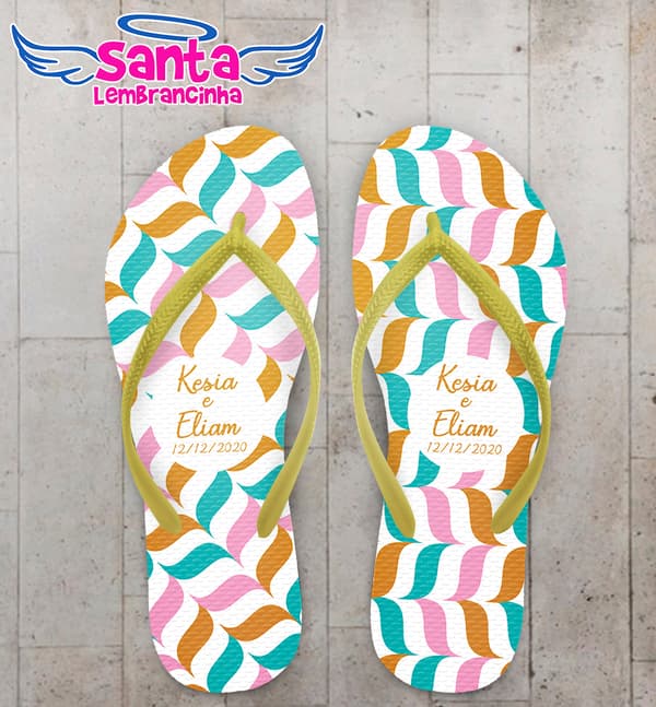 Chinelo Casamento Personalizado Abstrato COD 9126