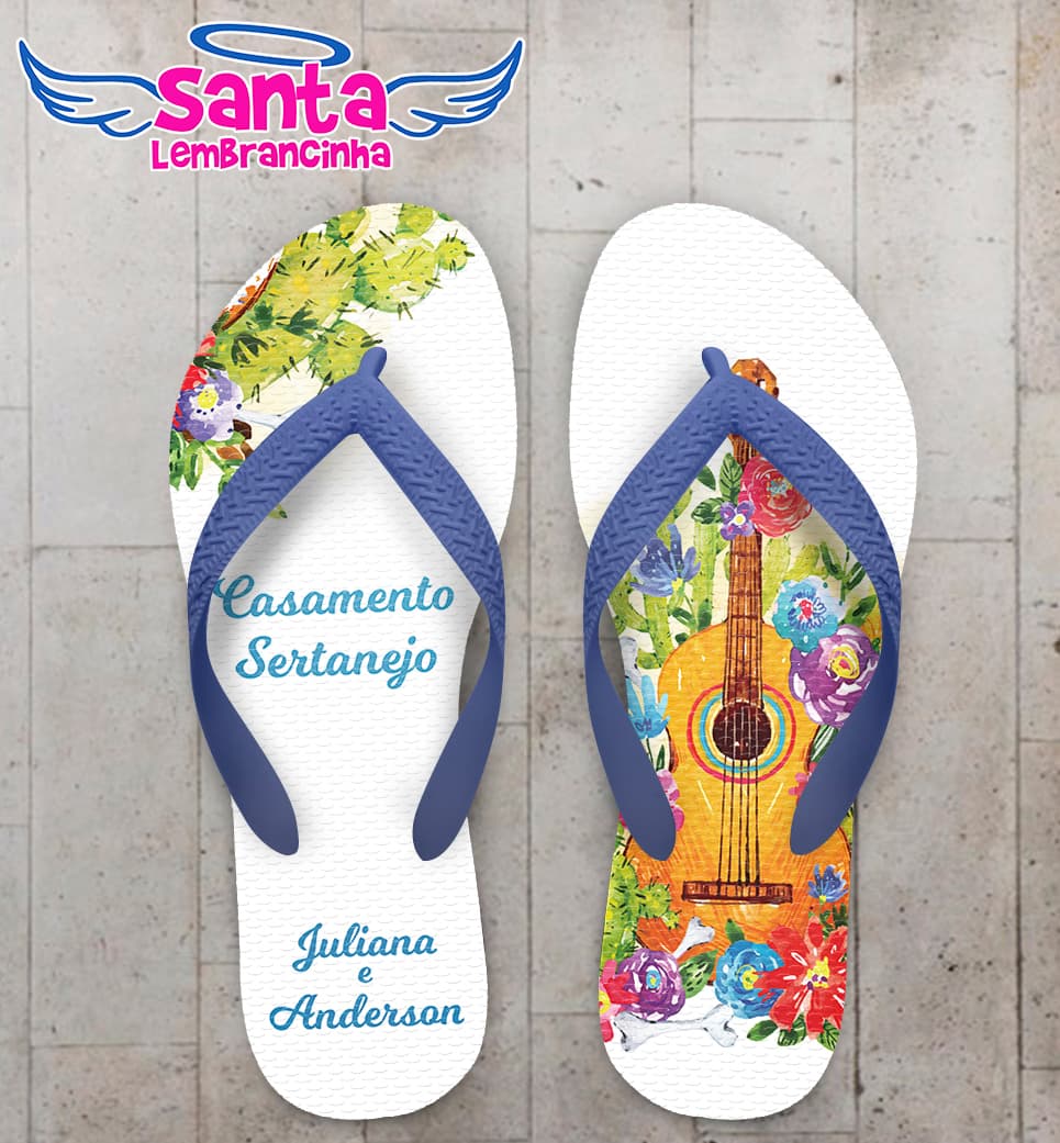 Chinelo Casamento Personalizado com Flores COD 9124