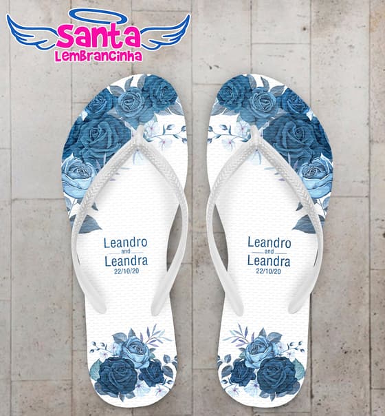 Chinelo Casamento Personalizado com Flores COD 9127