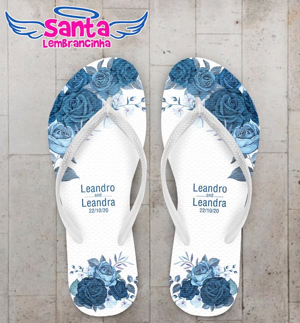 Chinelo Casamento Personalizado com Flores COD 9127