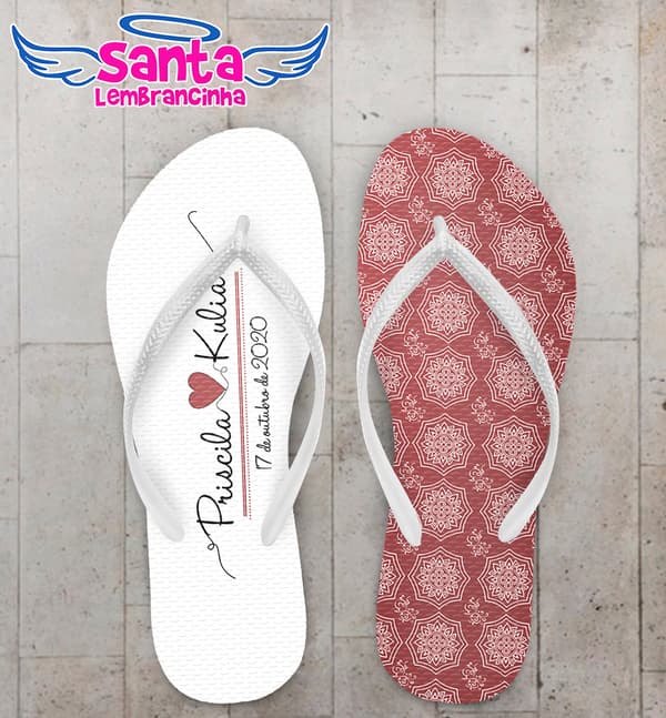 Chinelo Casamento Personalizado Marsala COD 9159