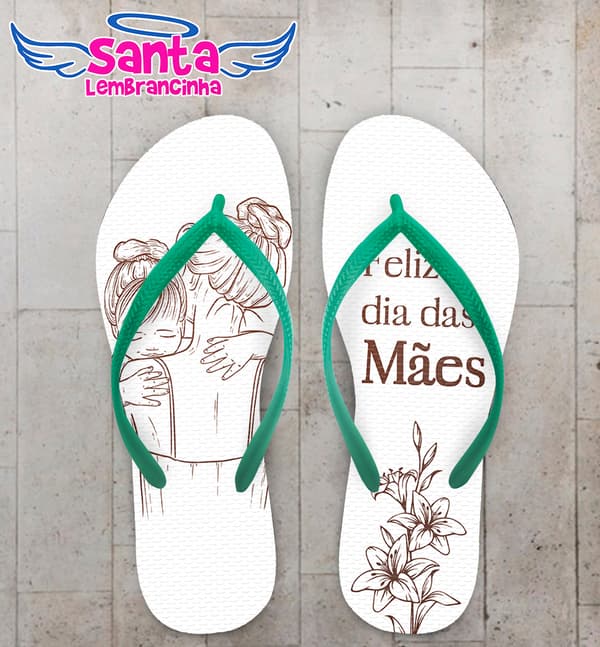 Chinelo Dia das Mães Personalizado com Flores COD 9133