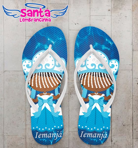Chinelo Religioso Personalizado Orixá Iemanjá COD 9306