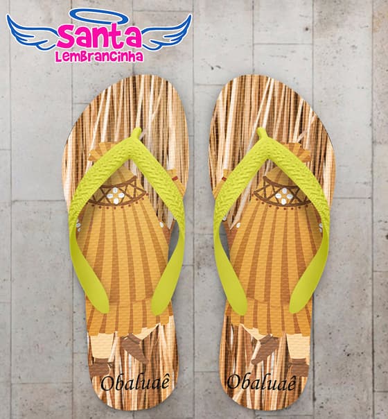 Chinelo Religioso Personalizado Orixá Obaluaê COD 9308