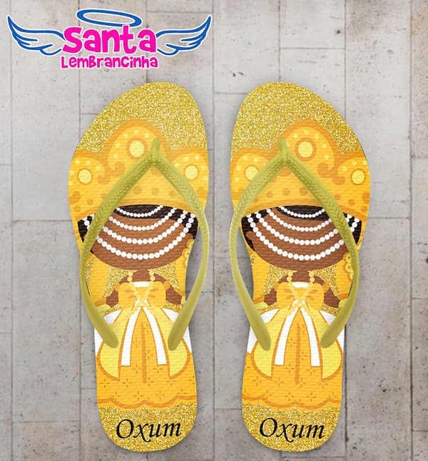 Chinelo Religioso Personalizado Orixá Oxum COD 9311