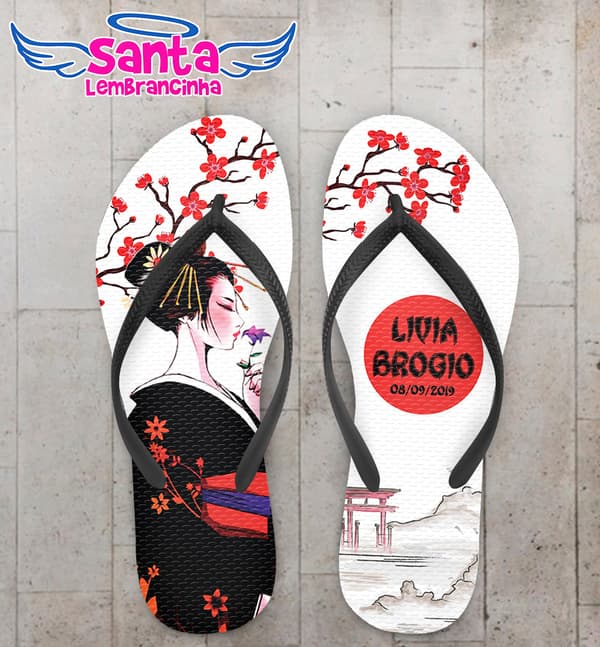 Chinelo Personalizado 15 Anos Tema Oriental COD 9080