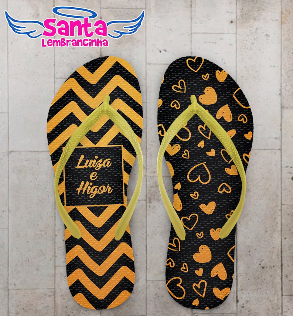 Chinelo Casamento Personalizado com Floral COD 9283