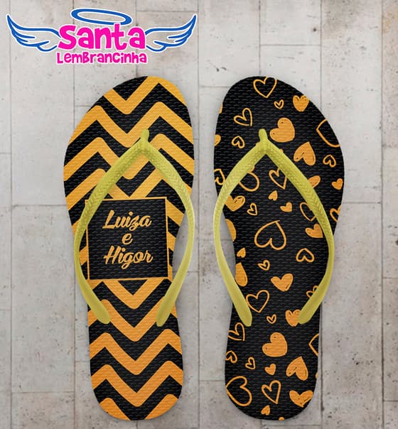 Chinelo Casamento Personalizado com Floral COD 9283