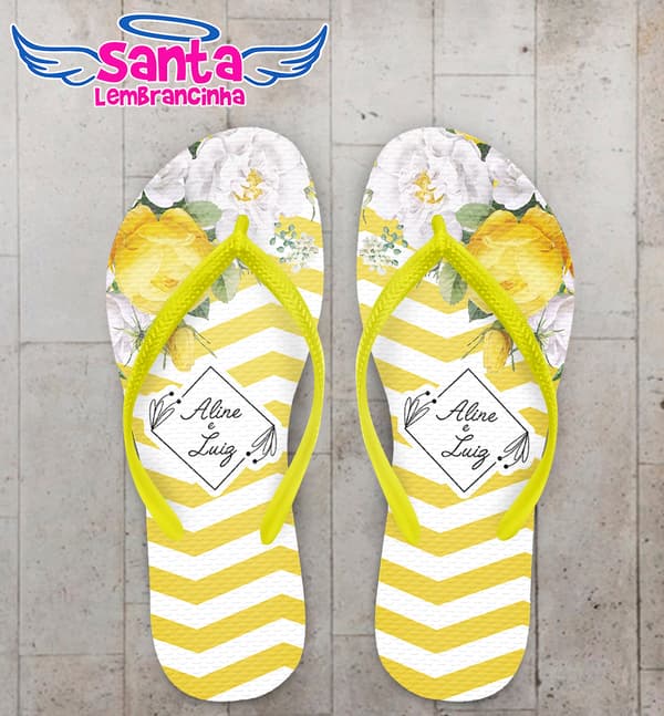 Chinelo Casamento Personalizado com Flores COD 9225