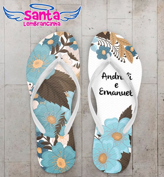 Chinelo Casamento Personalizado Floral COD 9178